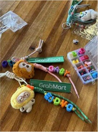 Personalised beaded door gifts made at a Dify workshop